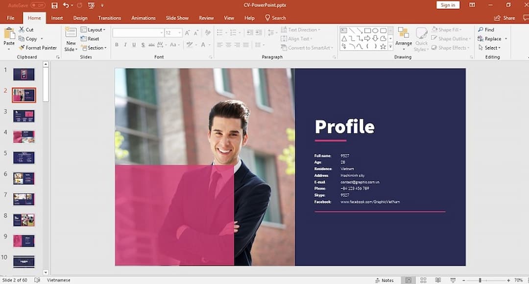 Tạo CV online trên Powerpoint