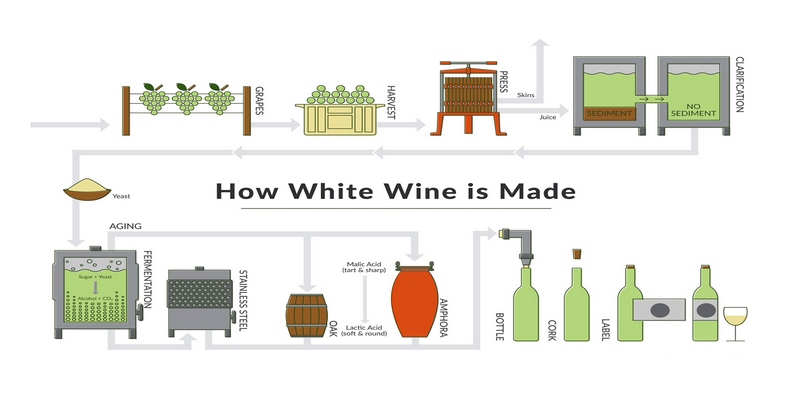 Quy trình sản xuất rượu vang trắng