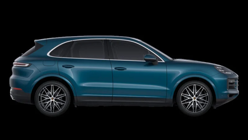 Hình ảnh ngoại thất màu đen của một chiếc Porsche Cayenne SUV lớn